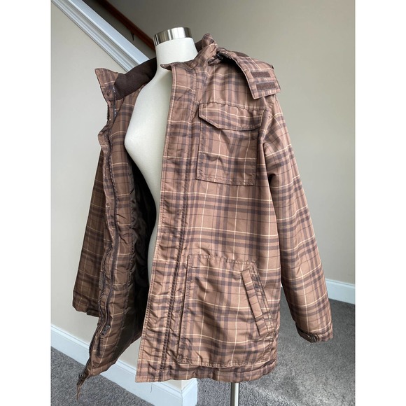 Vintage Arizona Jeans brown plaid puffer jacket - Picture 10 of 14